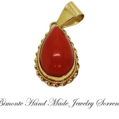 "Red Drop"Red Coral Pendant