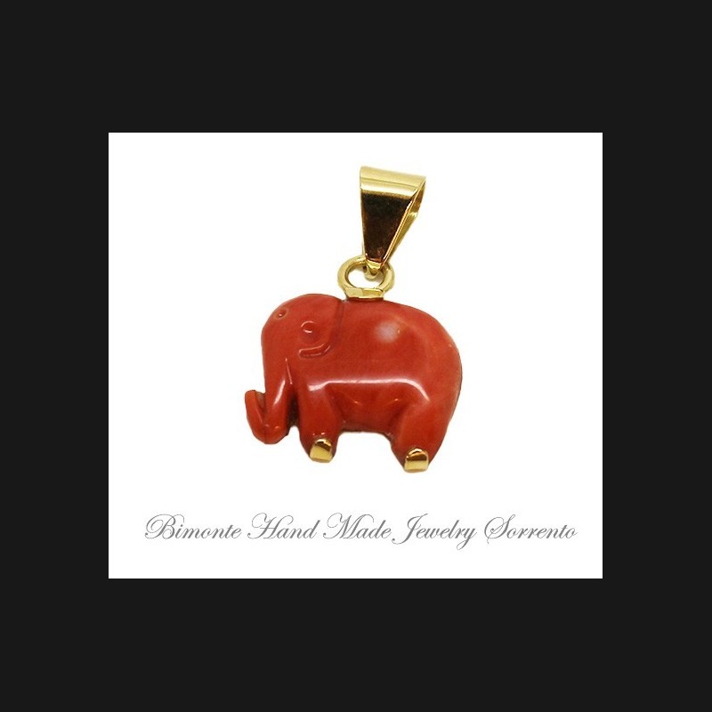 "Little Elephant" Coral Pendant