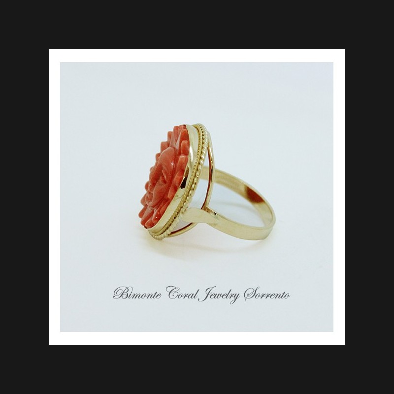 "Smiling Sun" Coral Ring