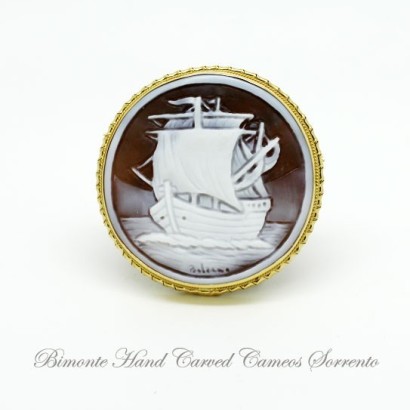 "The Boat" Cameo Brooch and Pendant