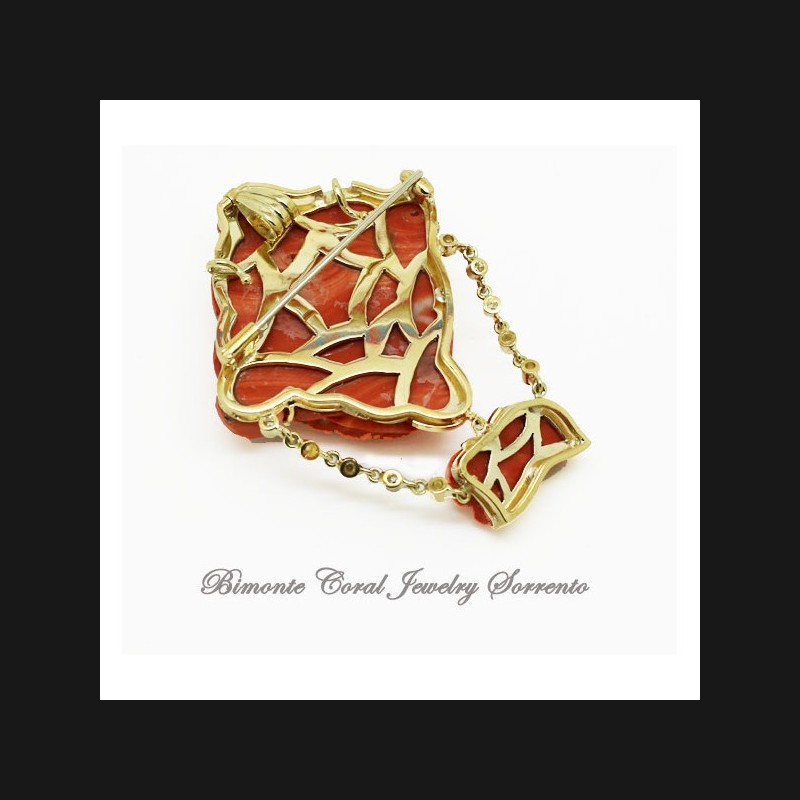 "Sofia" Coral Necklace, Pendant and Brooch