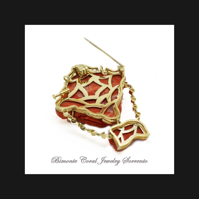 "Sofia" Coral Necklace, Pendant and Brooch