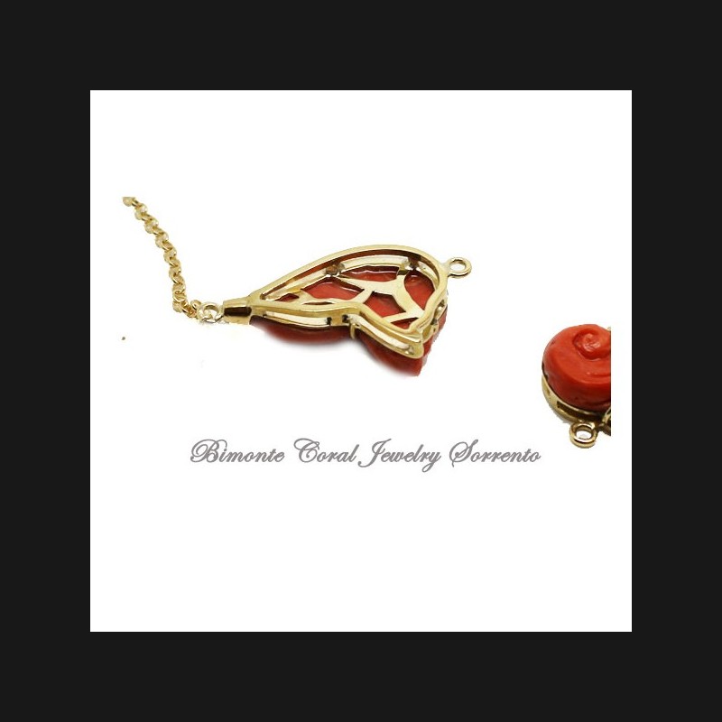 "Sofia" Coral Necklace, Pendant and Brooch