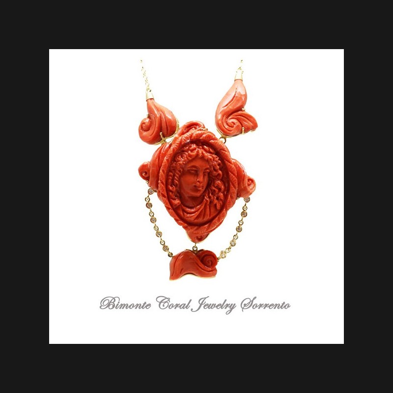 "Sofia" Coral Necklace, Pendant and Brooch