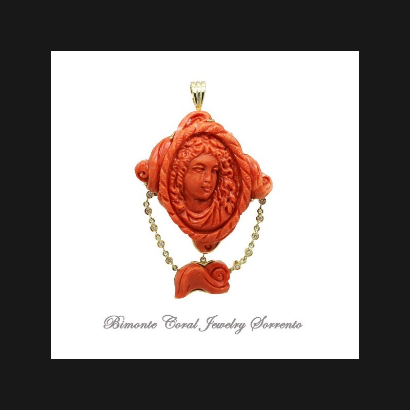 "Sofia" Coral Necklace, Pendant and Brooch