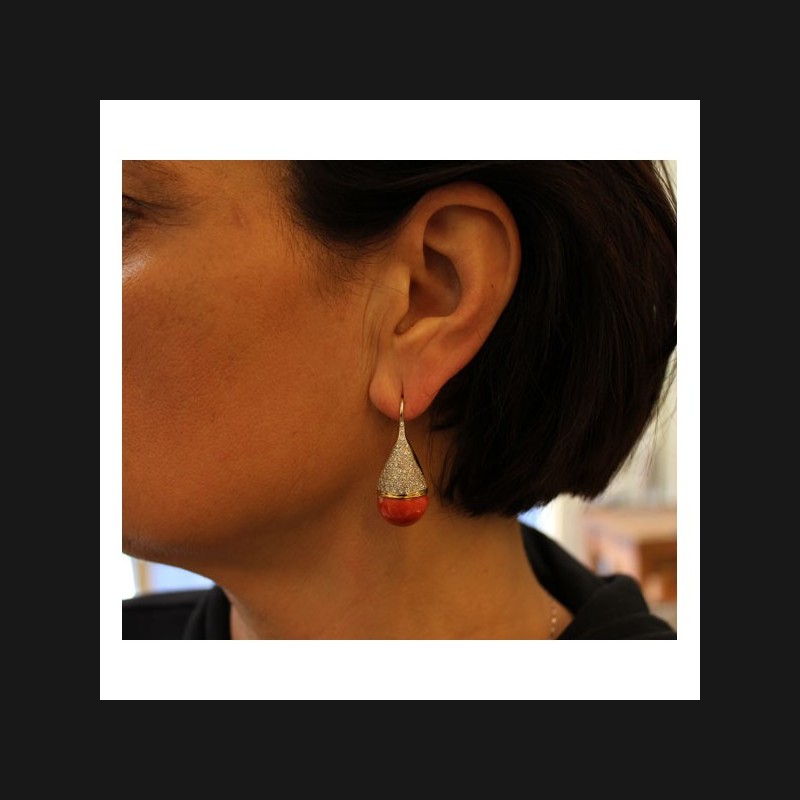 "Penelope" Red Coral Earrings