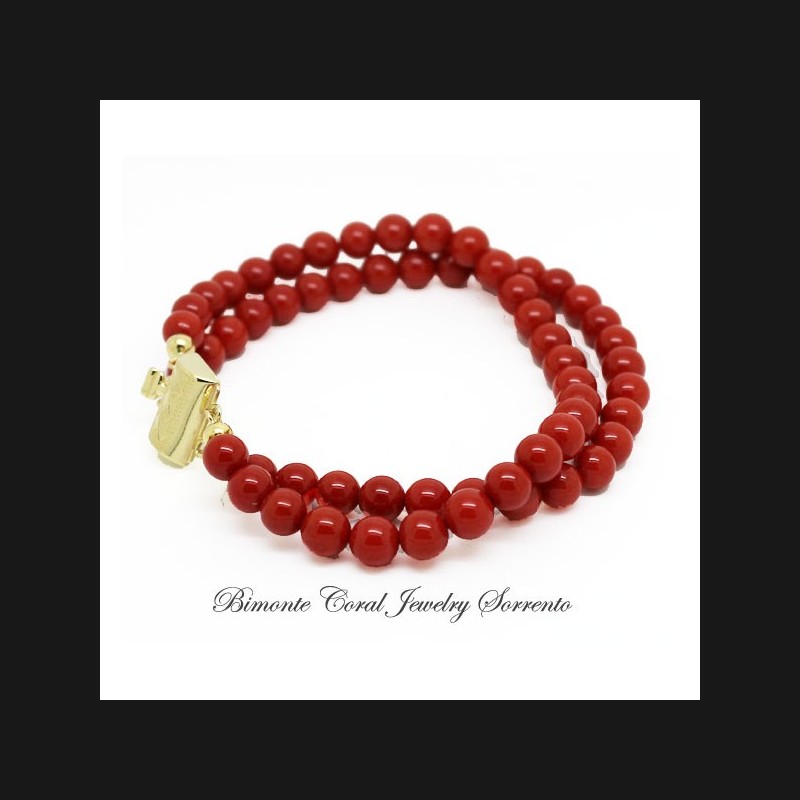 "Duo" Red Italian Coral Bracelet