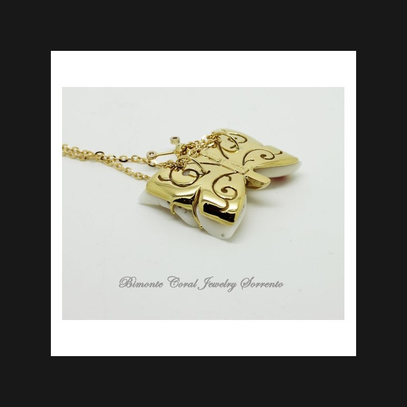 "Papillon" White Coral Necklace