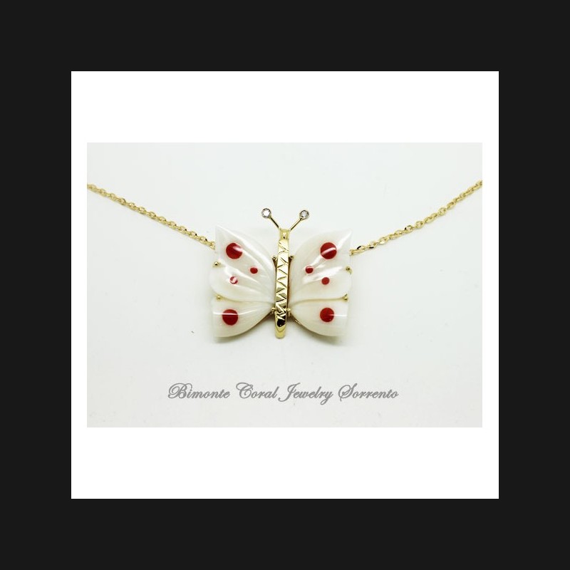 "Papillon" White Coral Necklace
