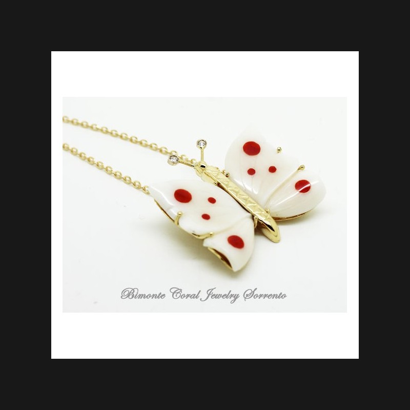 "Papillon" White Coral Necklace