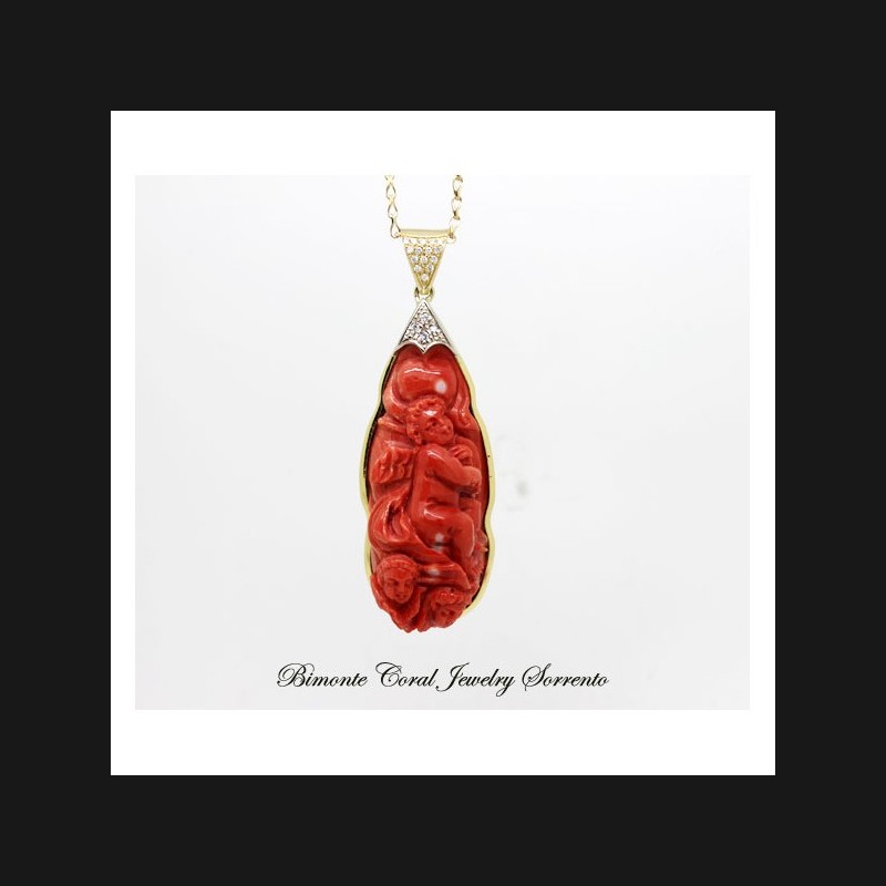 Eros Anteros and Niseros Carved Coral Necklace