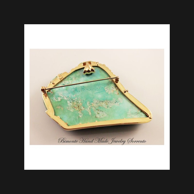 "Pace e Amore" Torquoise Stone Brooch
