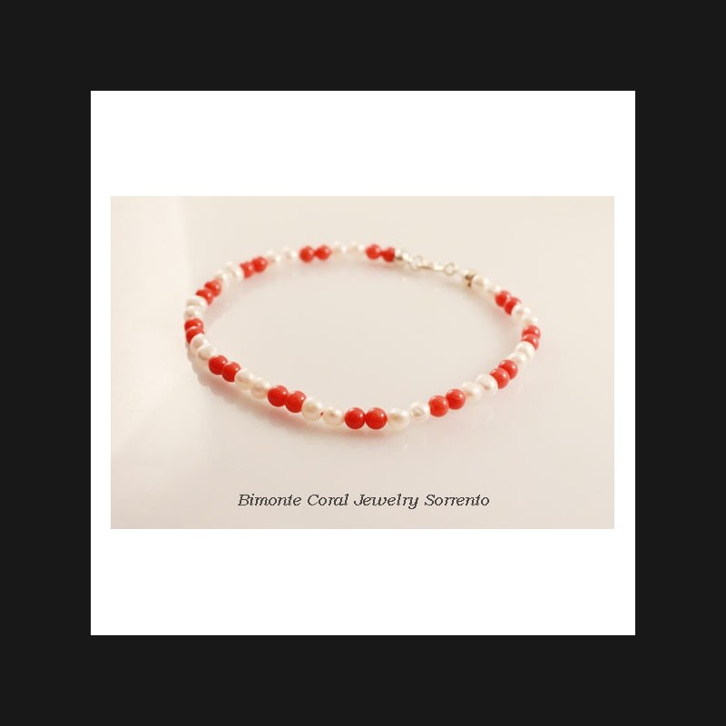 Coral and Pearls Bracelet