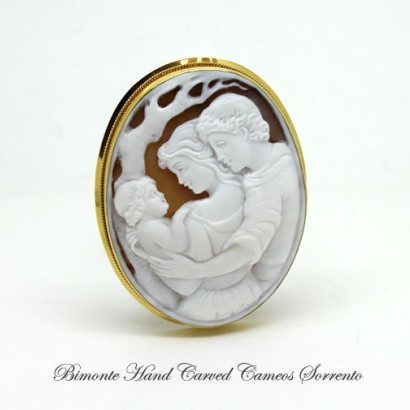 "A Family" Cameo Brooch and Pendant