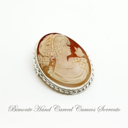"The Girl and the Bird" Cameo Brooch and Pendant