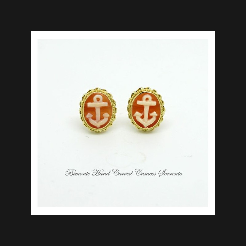 "Anchor" Cameo Earrings