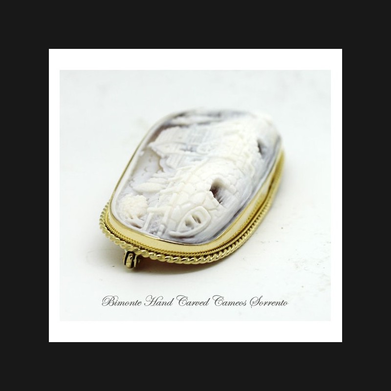 "At The Village" Cameo Brooch