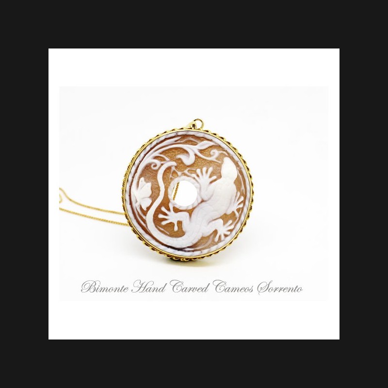 "Lizard" Cameo Necklace
