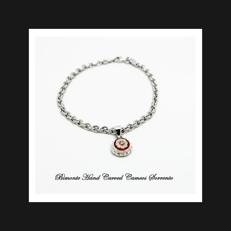 "Flower of Joy" Cameo Charm Bracelet