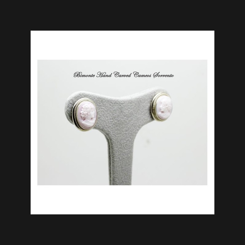 Pale Pink Cameo Earrings