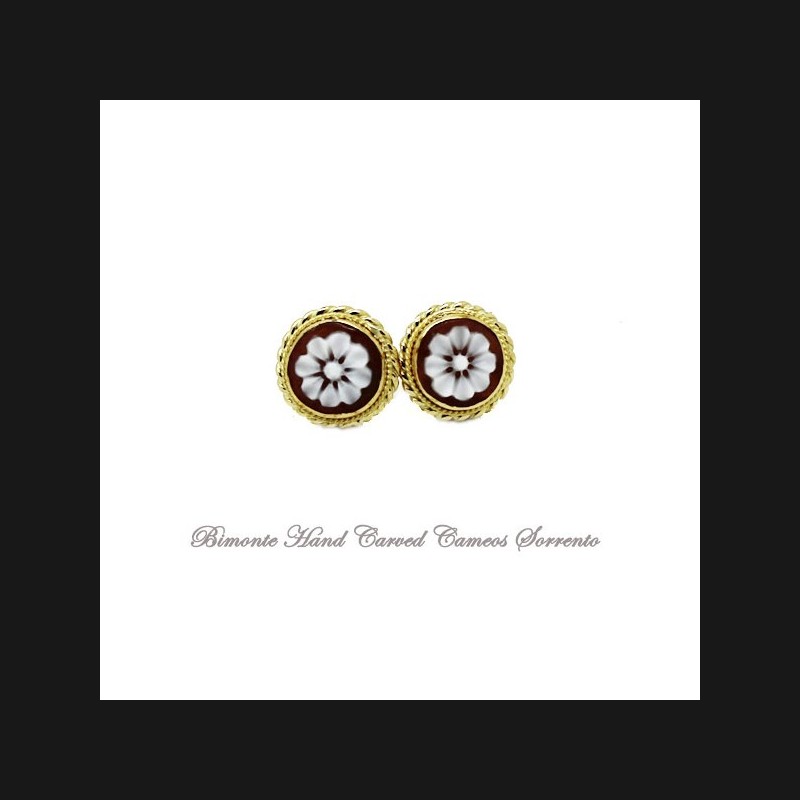 "The Flower of Joy" Cameo Earrings