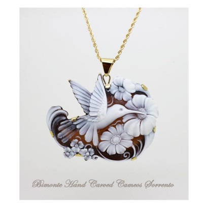 "The Hummingbird" Cameo Necklace