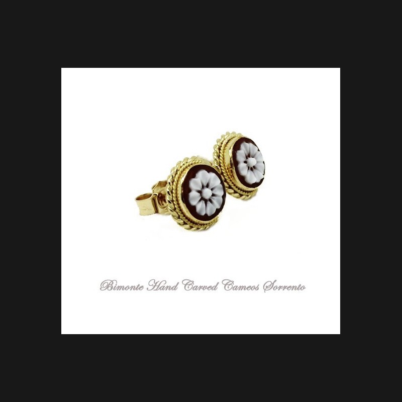 "The Flower of Joy" Cameo Earrings