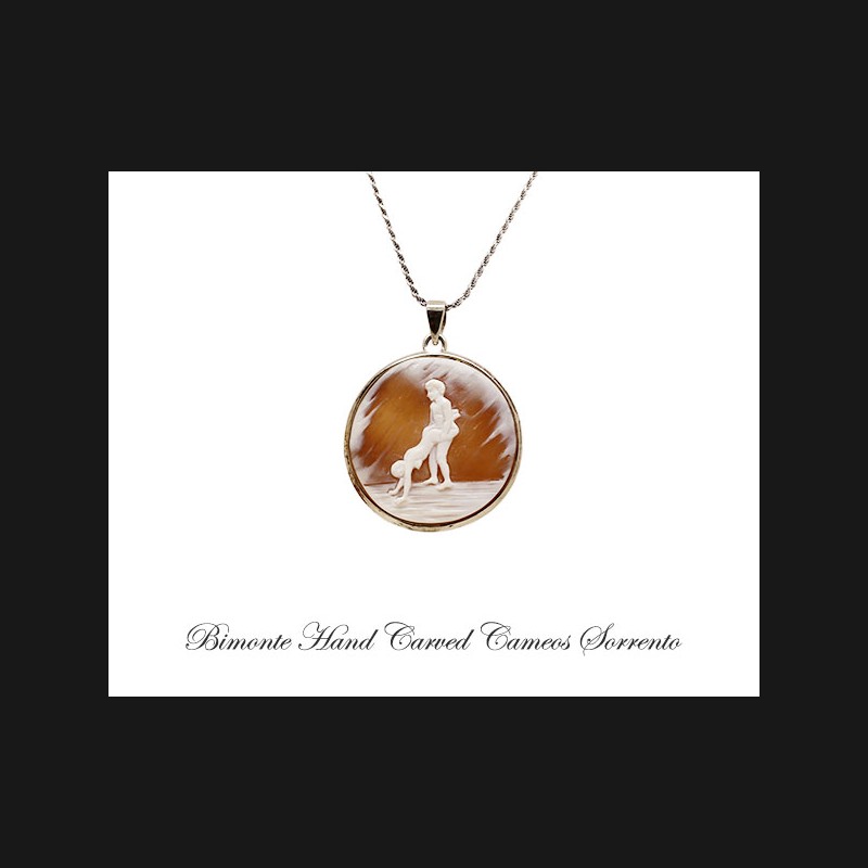 ''Wheelbarrow'' Cameo Necklace