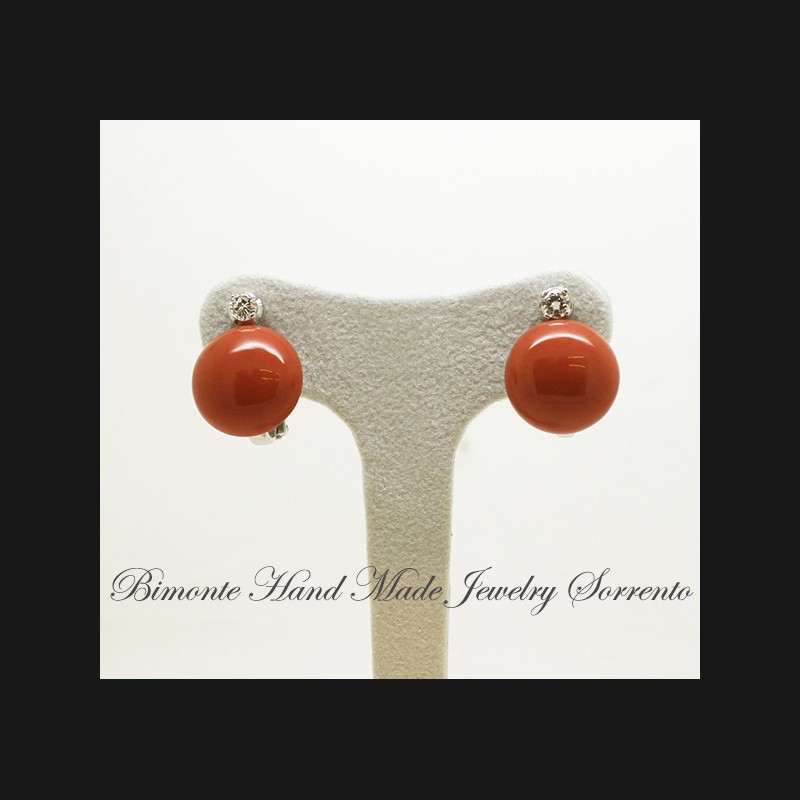 Val Coral and Diamonds Earrings