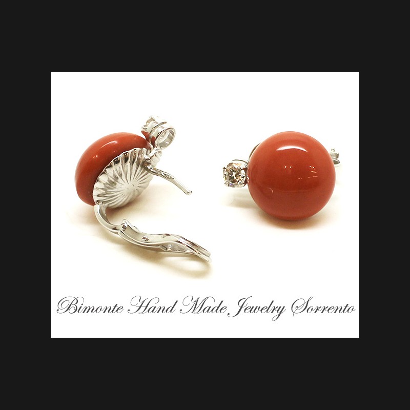 Val Coral and Diamonds Earrings