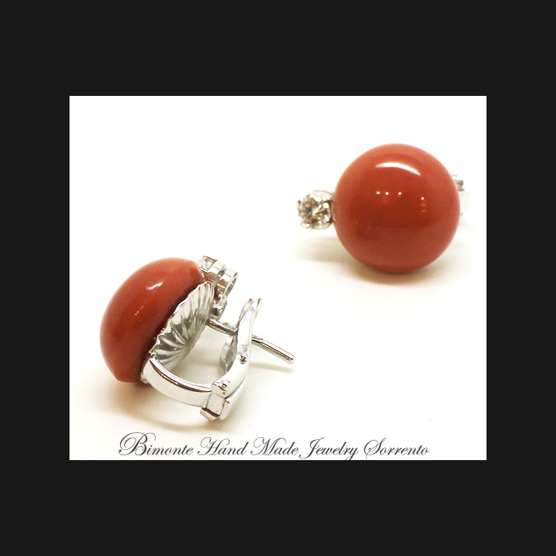 Val Coral and Diamonds Earrings