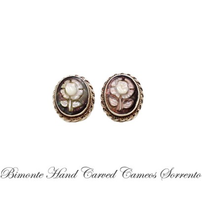 ''Rose'' Cameo Earrings