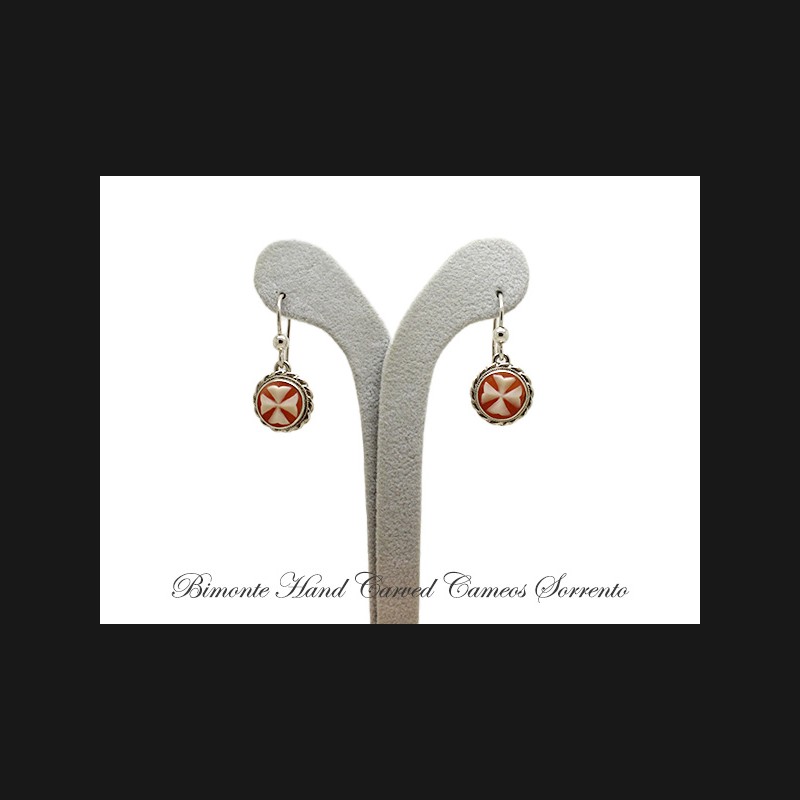 ''Maltese Cross'' Cameo Earrings