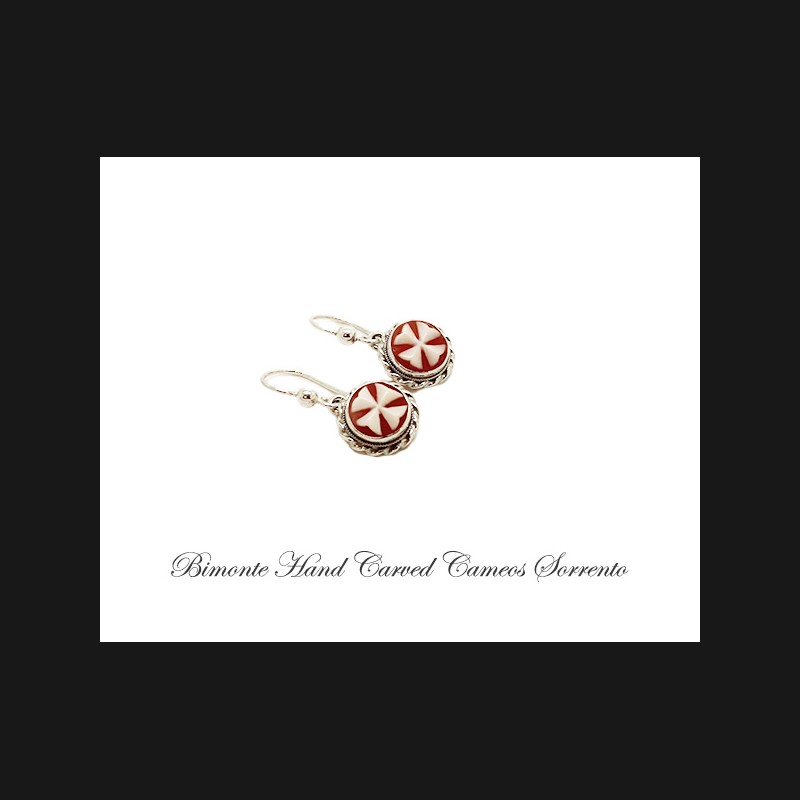 ''Maltese Cross'' Cameo Earrings