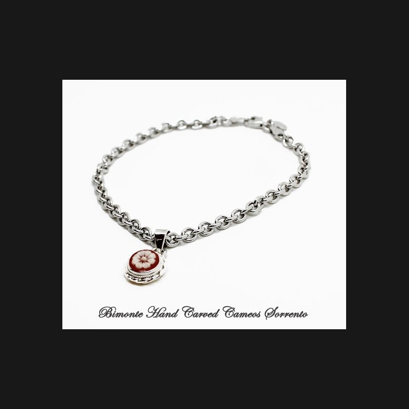 "Flower of Joy" Cameo Charm Bracelet