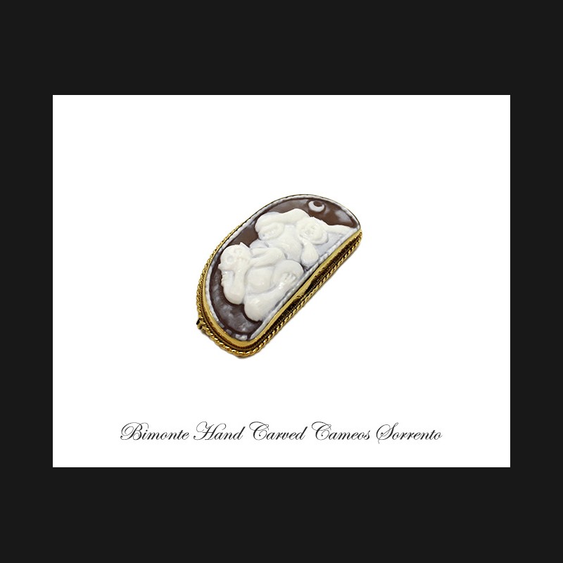 ''Three Wise Monkeys'' Cameo Pendant