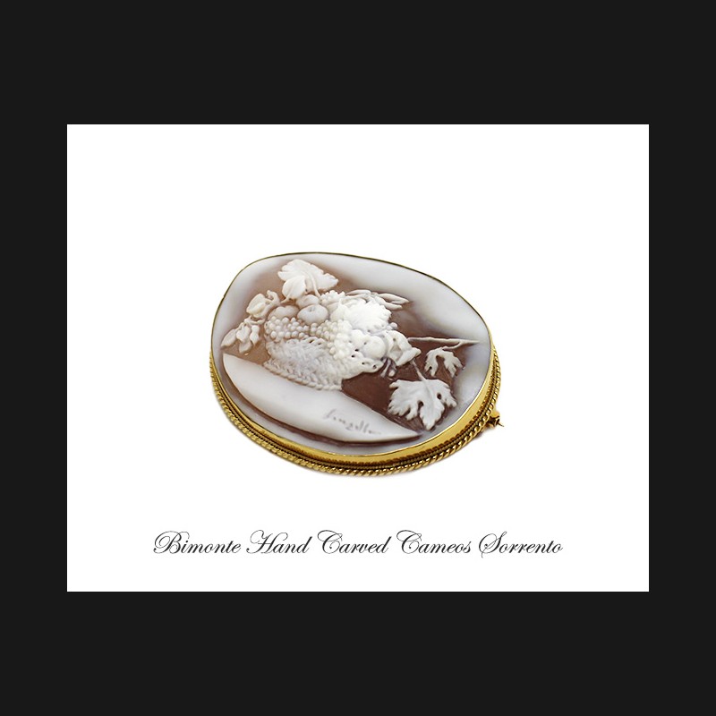 ''Canestra Di Frutta'' Cameo Brooch and Pendant
