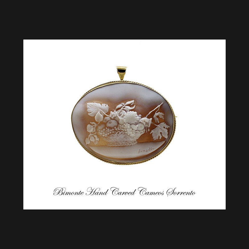 ''Canestra Di Frutta'' Cameo Brooch and Pendant