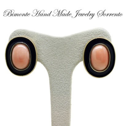 ''Blue'' Pink Coral Earrings