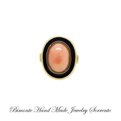 ''Blue'' Pink Coral Ring