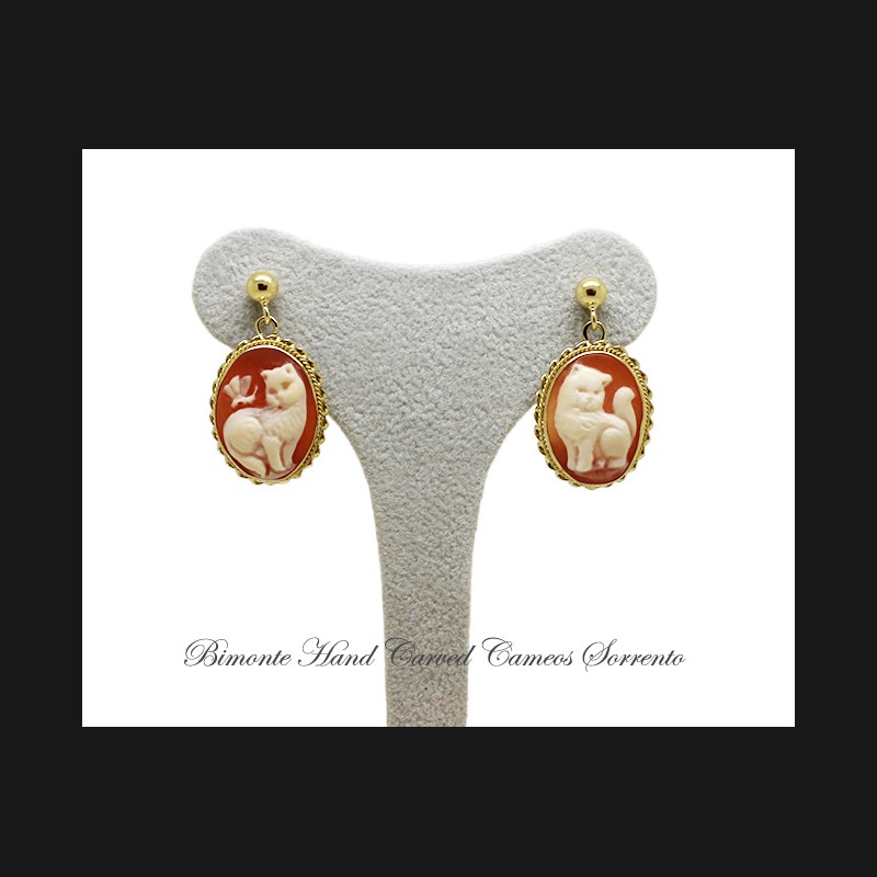 ''Cats'' Cameo Earrings