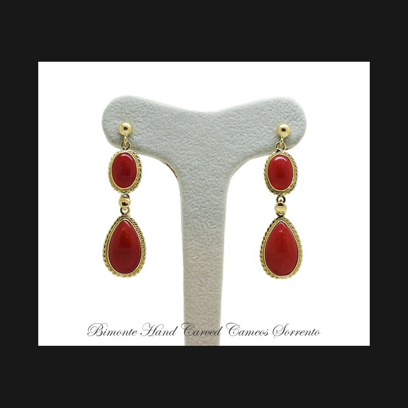 ''Red Italian'' Coral Earrings