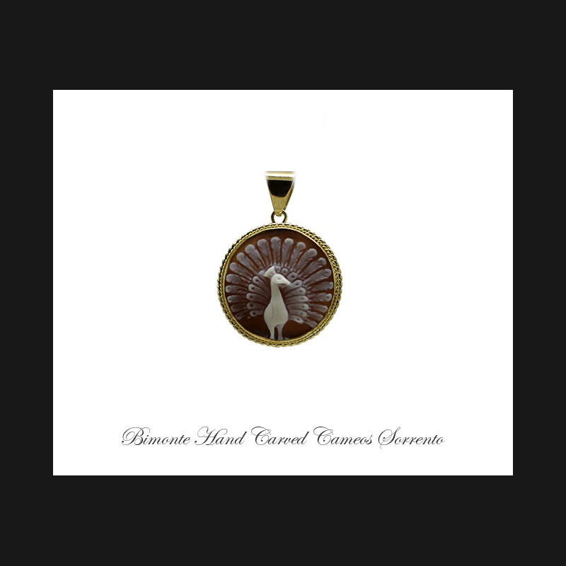 ''Peacock'' Cameo Pendant