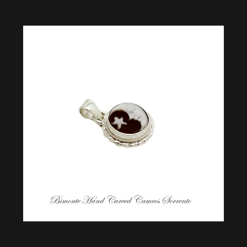 ''Moon & Star'' Cameo Pendant