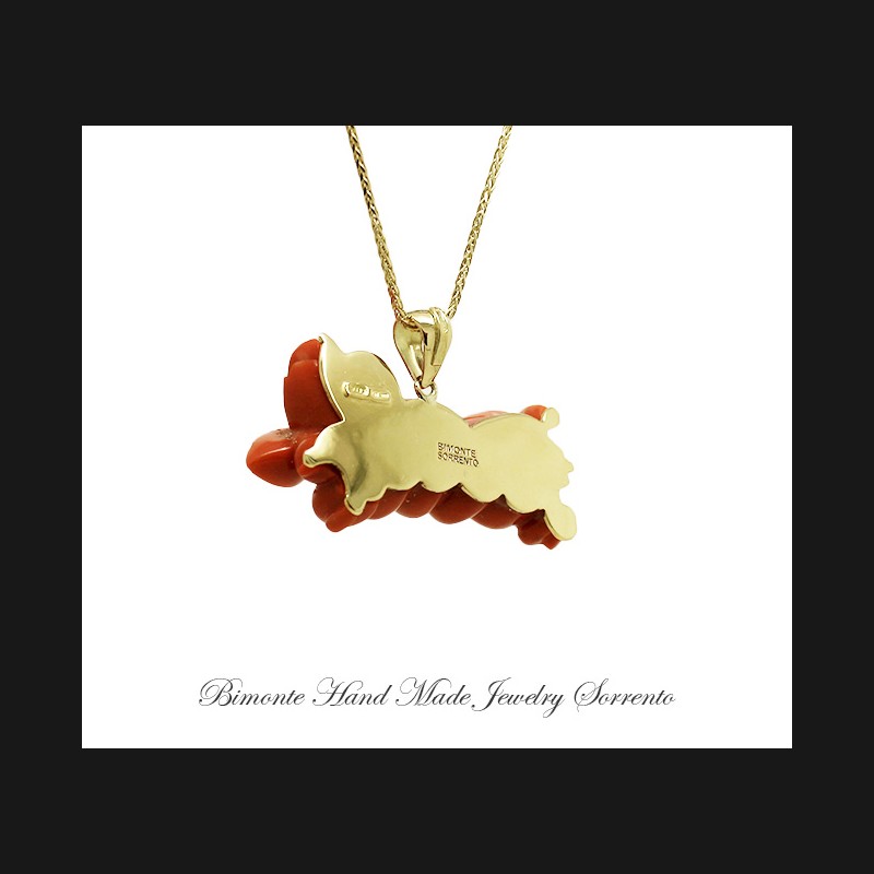 ''Dachshund''Red Coral Necklace