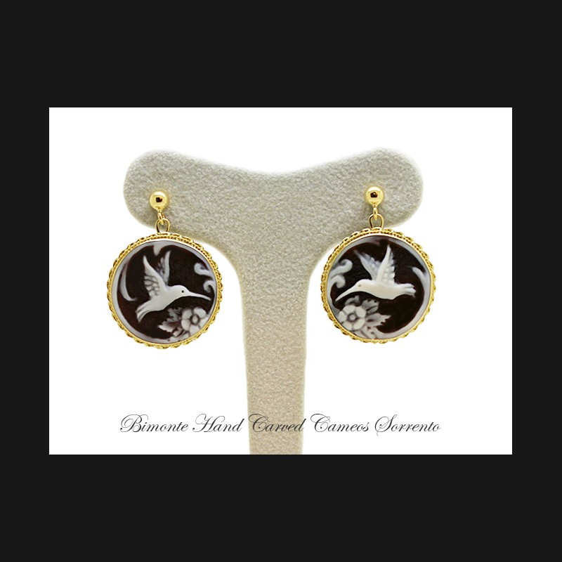 ''Hummingbirds'' Cameo Earrings