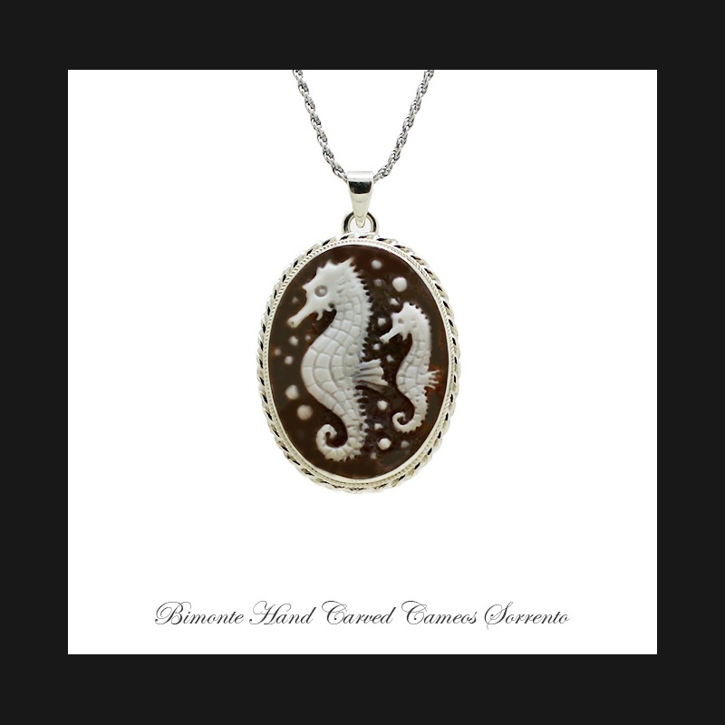 ''Seahorses'' Cameo Necklace