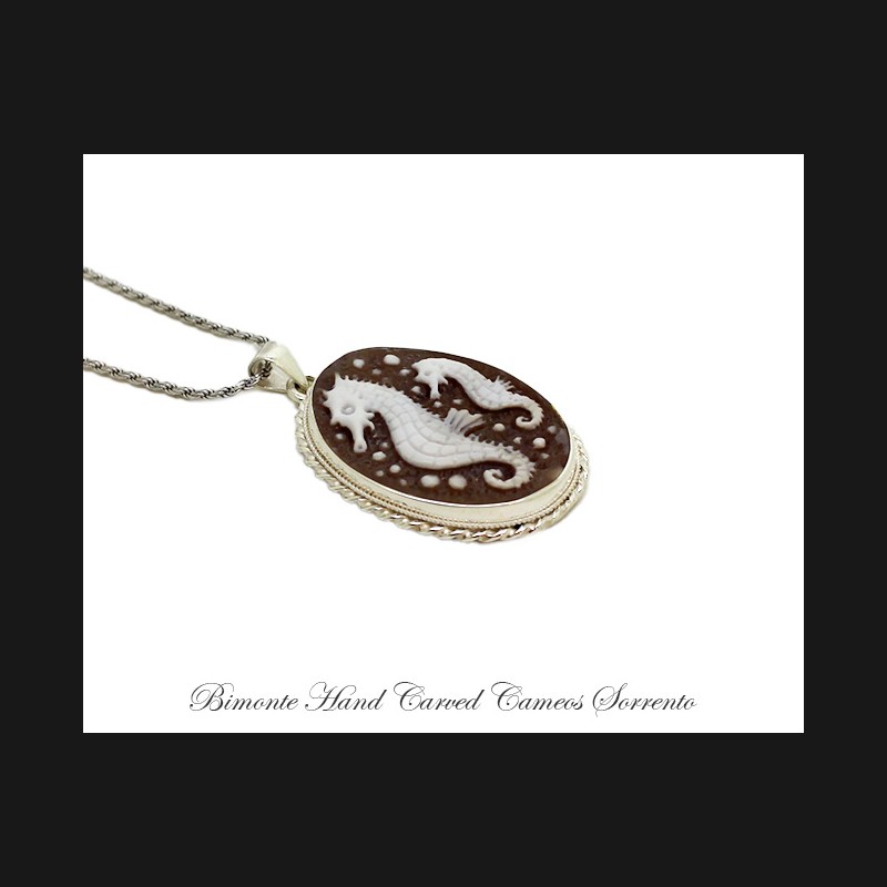 ''Seahorses'' Cameo Necklace