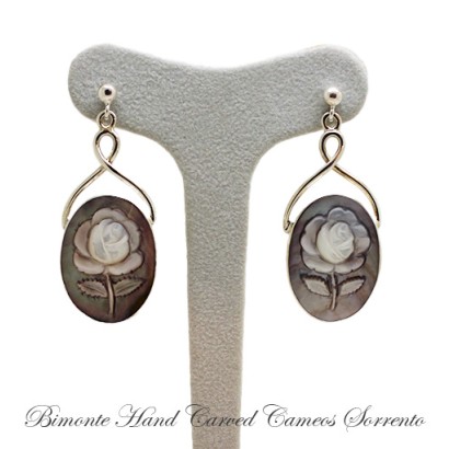 ''Bright Rose'' Cameo Earrings