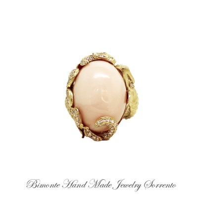 ''Partenope's Ring'' Pink Coral Ring